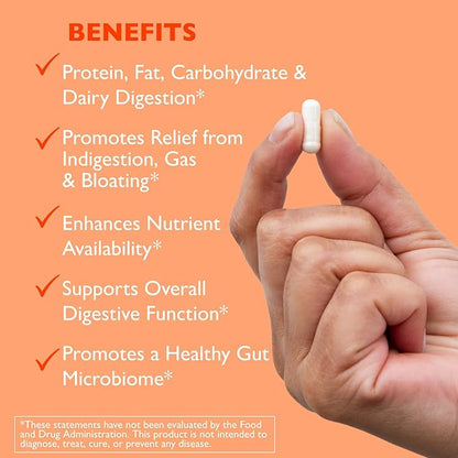 Digest-GI Digestive Enzyme - (90 x 2) Vegetarian Capsules-Digestion and Bloating Relief for Women and Men