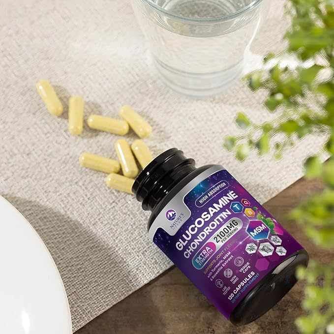 Glucosamine Chondroitin Supplements MSM Complex - Antioxidant & Joint Support with Turmeric, Boswellia, Quercetin - For Occasional Discomfort of Joints, Back, Hands, Knees & Mobility - 120 Capsules