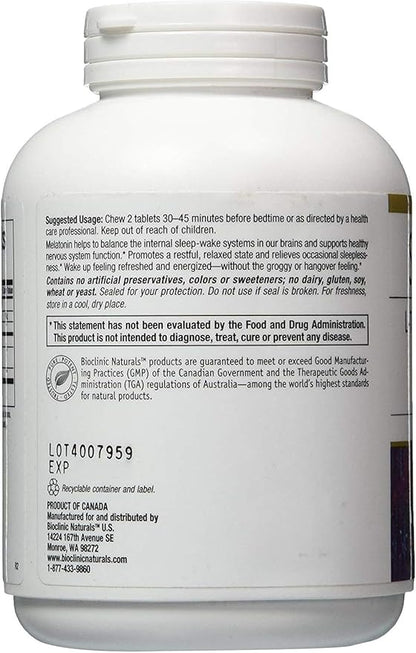 Bioclinic Naturals Somno-Pro L-Theanine - 5-HTP - Melatonin Tropical Breeze 90 Chewable Tablets