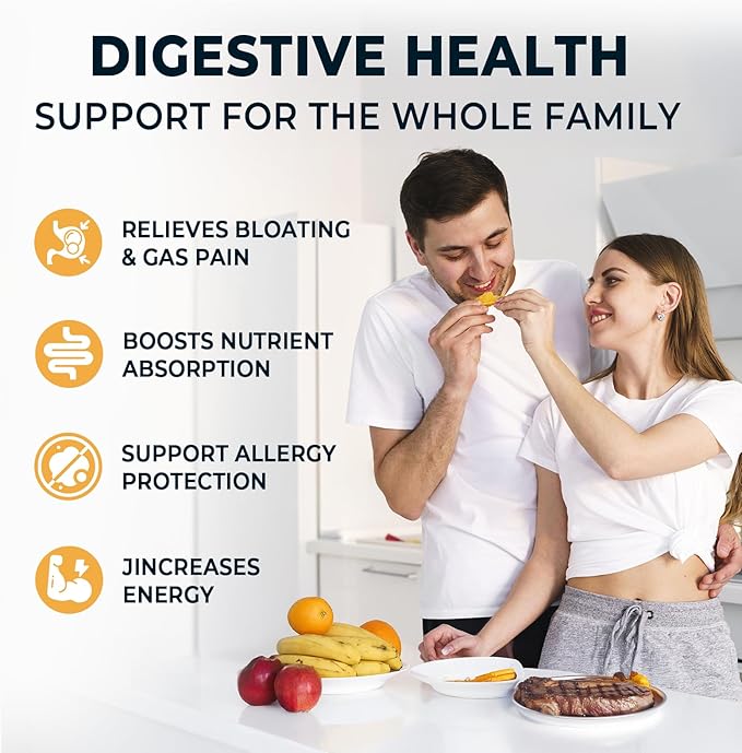 4-in-1 Prebiotic Probiotic & Postbiotic for Women & Men, Complete Gut & Digestive Support Supplement, Pre Post Probiotics & Digestive Enzymes 60 Capsules,Made in USA