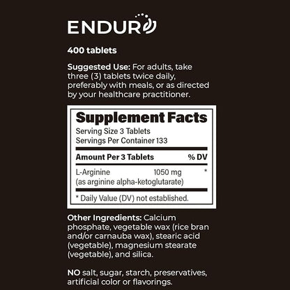 L - Arginine - 350mg Sustained Release Dietary Supplement for Optimal Absorption - Nitric Oxide Precursor*, 400 Tablets Company