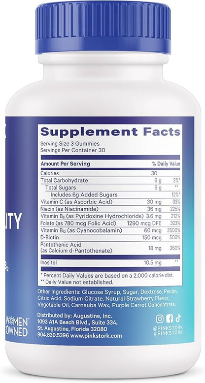 Blue Stork Fertility Supplement Gummies for Men - Male Prenatal Vitamins, Conception Support for Him - Reproductive Health, Hormonal Balance & Motility - 90 Count