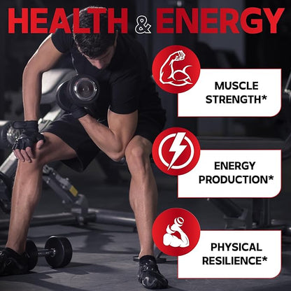 7 in-1 Ultra Test Support with Tribulus Terrestris Horny Goat Weed L-Arginine Maca Root Tongkat Ali Beet Root - Energy Workout Muscle Strength Support 120 Capsules