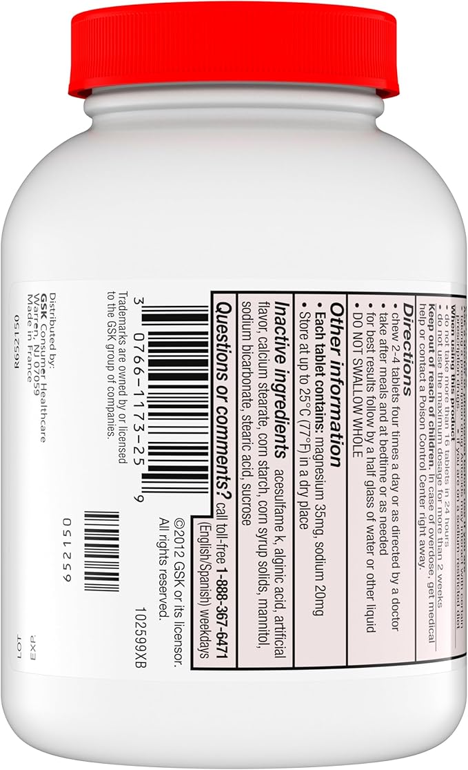 Gaviscon Extra Strength Cherry Chewable Tablet For Fast-Acting Heartburn Relief, 100 Count