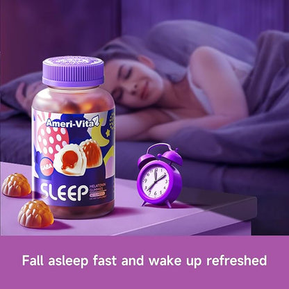 Sleep Melatonin Gummies – 1.5mg Melatonin, GABA, Magnesium for Sleep Support, Vegan, Sugar-Free, Strawberry Flavor, 60 Gummies