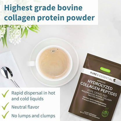 Igennus Highest Grade Hydrolyzed Collagen Peptides, Clean Label, 100% Grass Fed Bovine Collagen Protein Powder, for Collagen Types 1, 2 & 3 for Women & Men, Non-GMO, Free Range, 40 Servings