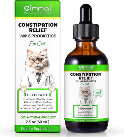 Cat Constipation Relief, Constipation Relief for Cats, Natural Cat Laxatives for Constipation, Cat Stool Softener, 2 fl.oz