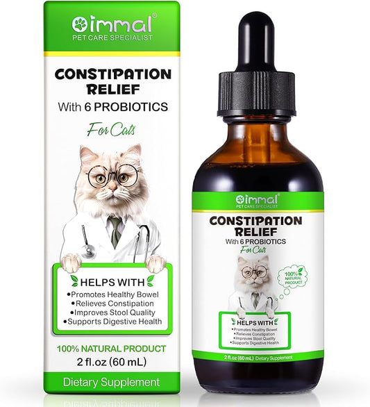 Cat Constipation Relief, Constipation Relief for Cats, Natural Cat Laxatives for Constipation, Cat Stool Softener, 2 fl.oz