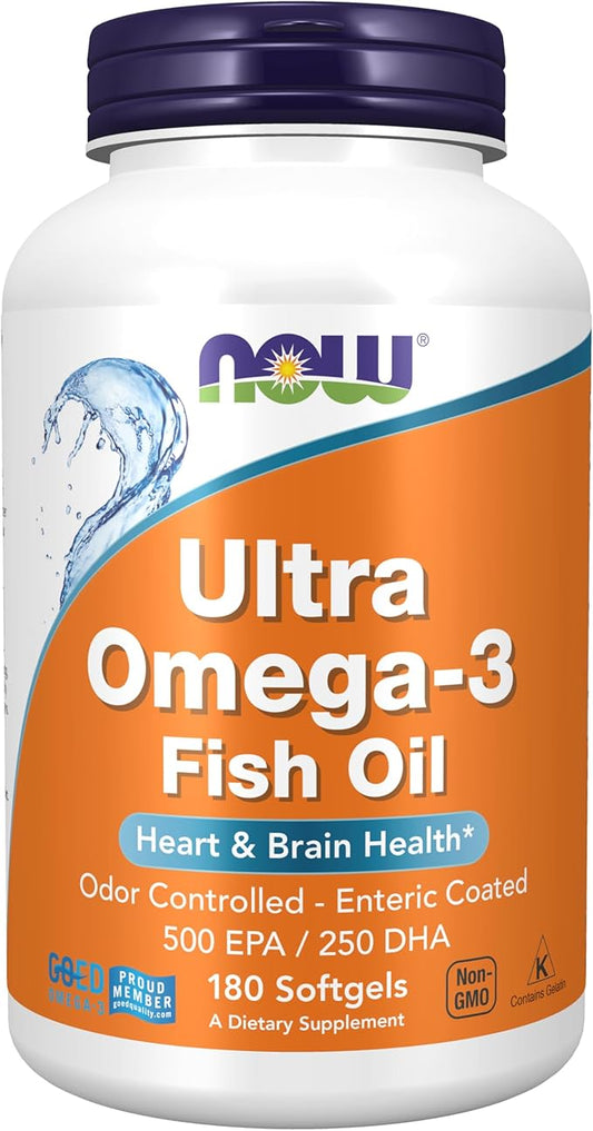 Now Foods Ultra Omega-3 Fish Oil 500 EPA 250 DHA 180 Softgels