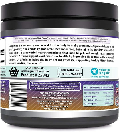 Amazing Formulas L-Arginine Powder Supplement | Non-GMO | Gluten Free | Made in USA (1 Lb)
