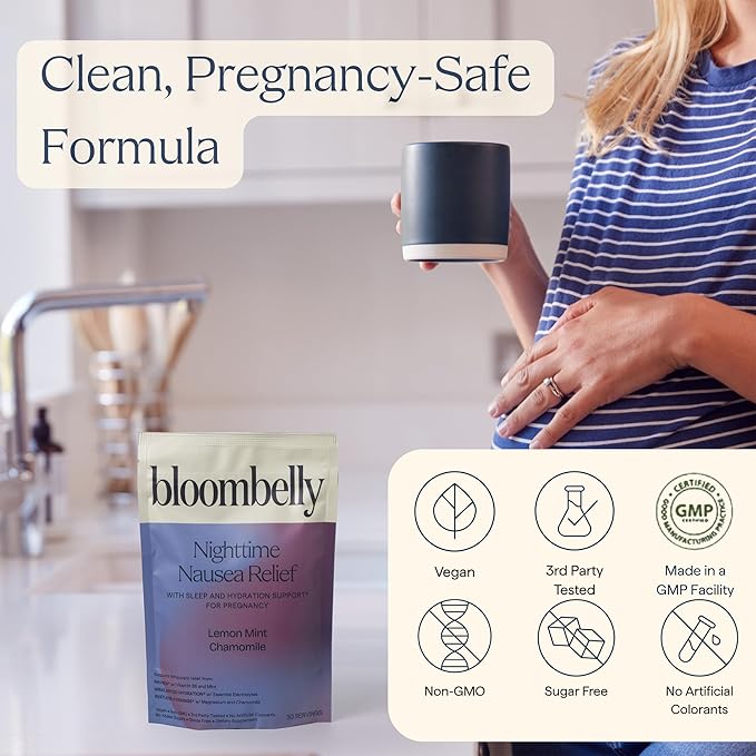 Morning Sickness + Nausea Relief. Electrolytes Hydration Support. Safe Sleep Support + Prenatal Vitamins with Magnesium, Vitamin b6. First Trimester Pregnancy Must Haves 30 Servings