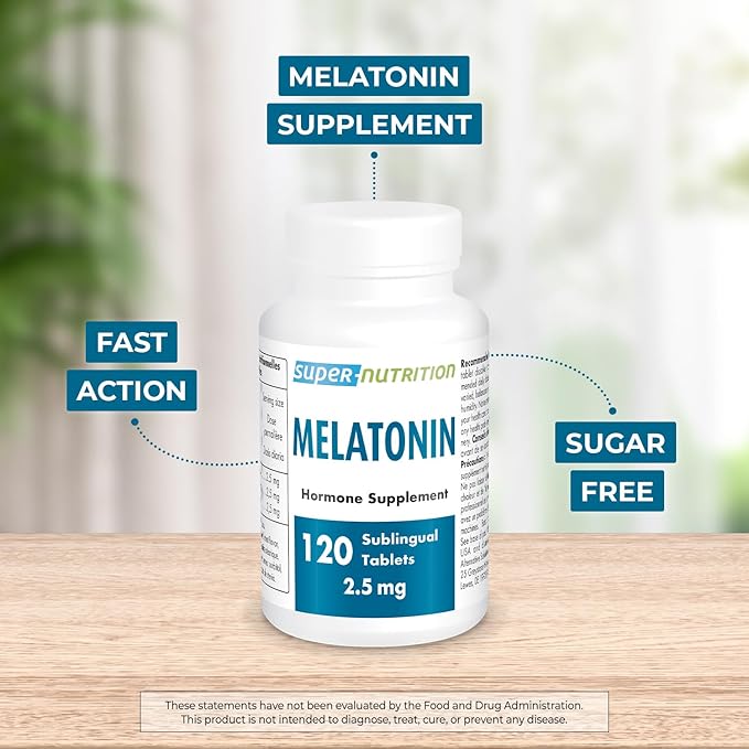 Supersmart - Melatonin 2.5mg (Ultra Fast Acting) - Natural Melatonin Fast Dissolve Supplement | Natural Mint Flavor | Non-GMO - Sugar & Gluten Free - 60 Sublingual Tablets