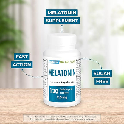 Supersmart - Melatonin 2.5mg (Ultra Fast Acting) - Natural Melatonin Fast Dissolve Supplement | Natural Mint Flavor | Non-GMO - Sugar & Gluten Free - 60 Sublingual Tablets