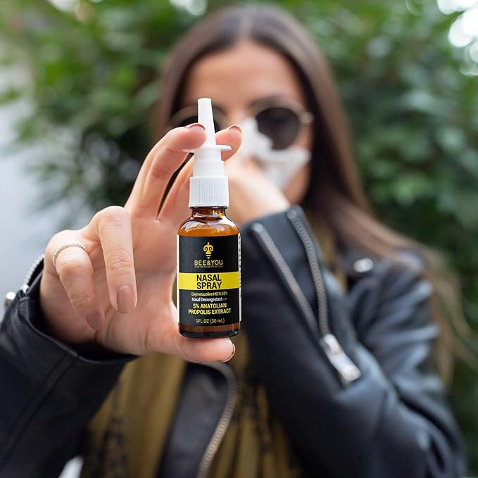 BEE and You Propolis Nasal Spray, 100% Pure Propolis Extract, Sinus & Congestion Relief, Natural Decongestant, Allergy Support, Nasal Moisturizing Spray | 1 fl oz