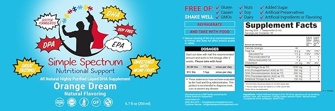 Simple Spectrum, All Natural Fish Oil, Omega 3 DHA Supplement