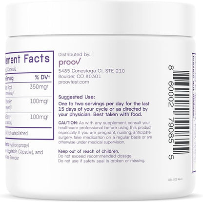 Proov - Pro - Promotes Progesterone Production - Hormone Balance for Women - Fertility & Menopause Support - Vitex, Ashwagandha, Maca - Herbal Supplement – 30 Capsules - 2 Month Supply