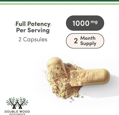 Double Wood Supplements Mushroom Complex Supplement - 1,000mg - 10 Most Essential Mushrooms (Lion's Mane, Reishi, Cordyceps, and More), 120 Capsules