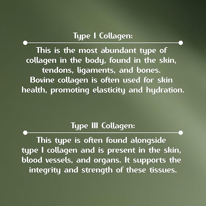 Bovine Collagen Capsules for Men and Women– Type I & III for Hair, Skin, Nails, Joints – Non-GMO, Made in USA – 100 Capsules
