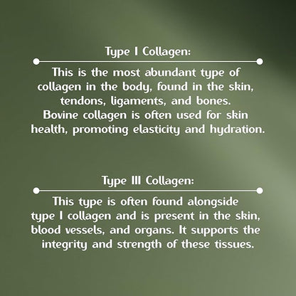 Bovine Collagen Capsules for Men and Women– Type I & III for Hair, Skin, Nails, Joints – Non-GMO, Made in USA – 100 Capsules