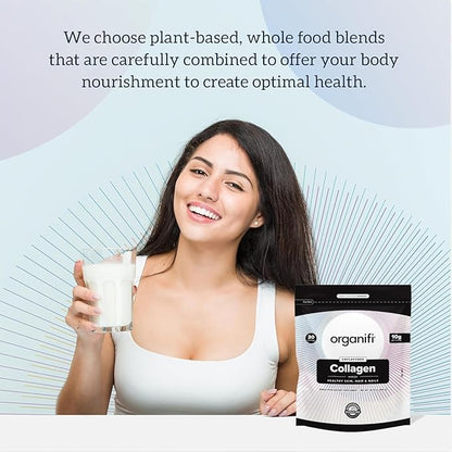 Organifi Collagen Powder - Fuller Hair, Stronger Nails, and Radiant Skin - Replenish and Rebuild Your Body - Gluten-Free, Dairy-Free, and Soy-Free Hydrolyzed Multi Collagen Peptides, 30 Servings