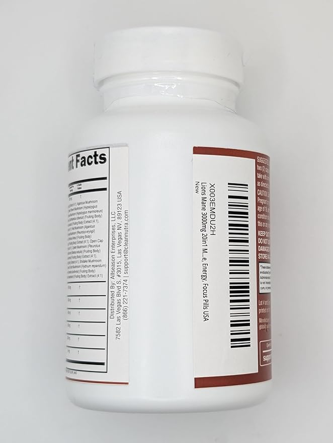 Clean Nutraceuticals Lions Mane 20in1 Mushroom Supplement with Turkey Tail Reishi Cordyceps Chaga Maitake Meshima Poria Cocos Shiitake Oyster Porcini Enoki (5)
