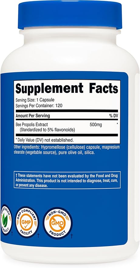 Nutricost Bee Propolis Supplement w/ 5% Flavonoids (500mg / 120 Capsules)