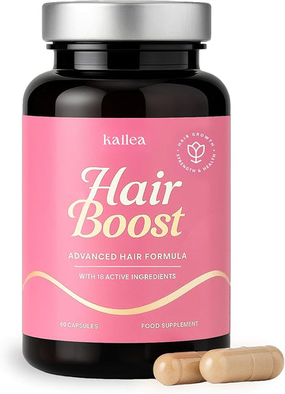 18-in-1 Hair Growth Supplement | Collagen, Hyaluronic Acid, Nettle, Silica, Biotin, Grape Seed Extract, Bamboo | Stronger, Thicker, Longer Hair – Supports Hair Volume, Shine, Scalp & Nail Health