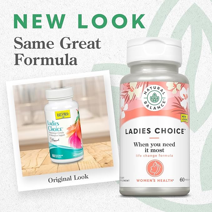 Natural Balance Ladies Choice Menopause Support | Hormone Balance Formula with PhytoEstrogens | 60 VegCaps