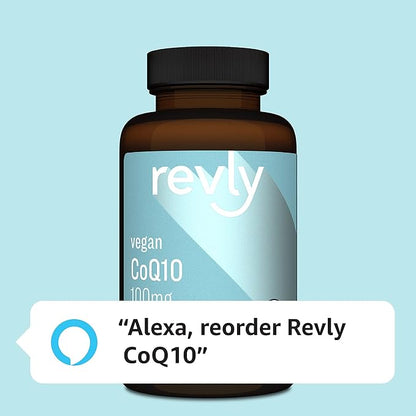 Amazon Brand - Revly Vegan CoQ10 100 mg - Normal Energy Production, Supports Cardiovascular Health, 2 Month Supply (60 Capsules) (Pack of 2)