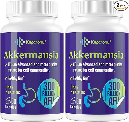 GLP-1 Supplement - 300 Billion AFU Akkermansia Probiotic for Women & Men, Akkermansia Muciniphila for GLP-1 Production, Digestive, Gut, Immune Health, Enhances Gut Digestive Lining function, 120 Count