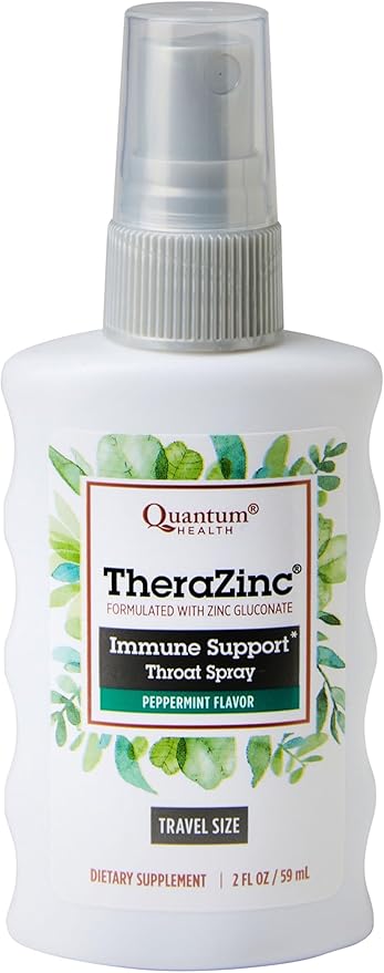 Quantum Health TheraZinc Oral Spray, Made with Zinc Gluconate for Immune Support and Throat Relief in a Soothing Spray, 2 Oz.