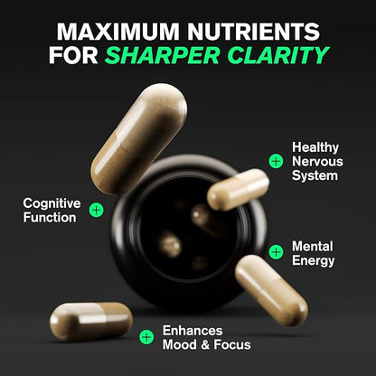 Organic Lions Mane Supplement Capsules 2400 mg - Powerful Nootropic - Helps Maintain Memory, Energy, and Mental Clarity - Vegan Brain Booster Focus Pills - Real Lion's Mane Supplement - Melena de Leon