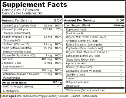 drinkwel WELESSENTIALS Liver and Herbal Support - 90 Vegetarian Capsules - Revil Dietary Supplement with Organic Milk Thistle, Burdock Vitamin C - Gluten-Free
