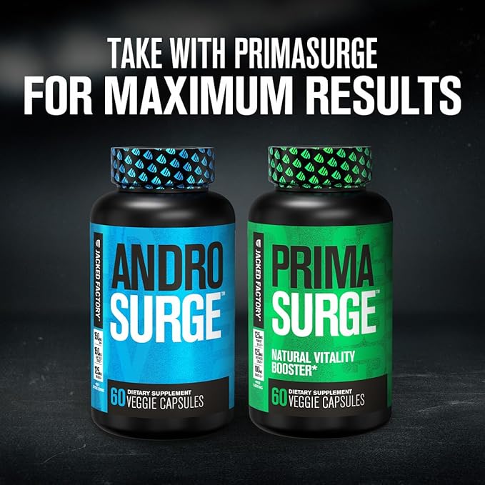 Jacked Factory Androsurge Estrogen Blocker for Men + Primasurge Testosterone Booster for Men + Burn XT Burn-XT Thermogenic Fat Burner - Appetite Suppressant for Weight Loss