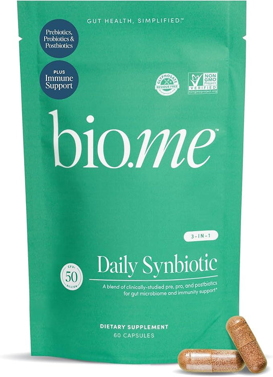 Synbiotic - 3-in-1 Prebiotics and Probiotics for Digestive Health & Immune Support, Men & Womens Probiotics and Prebiotics - Non-GMO Pre Pro Post Biotics for Women & Men - Vegan - 60 Capsules