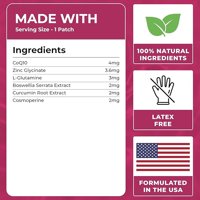 VIORY Hair Support Patches (Pack of 60) - 100% Natural Hair Patch for Women and Men - with Zinc & Glutamine - Enhanced Formula