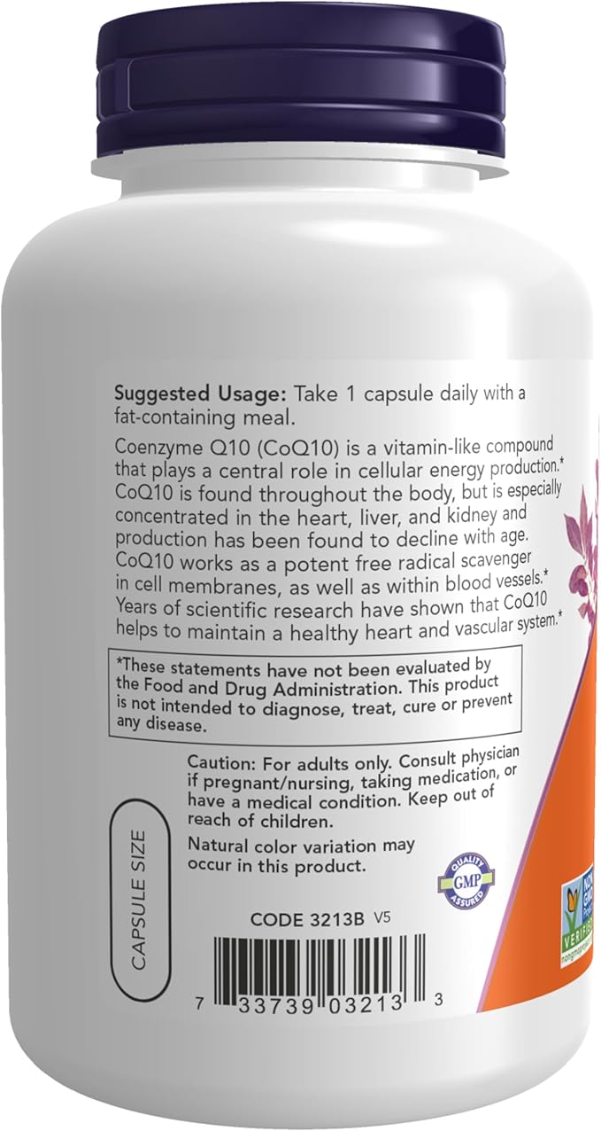 NOW Coq10 100 mg,180 Veg Capsules