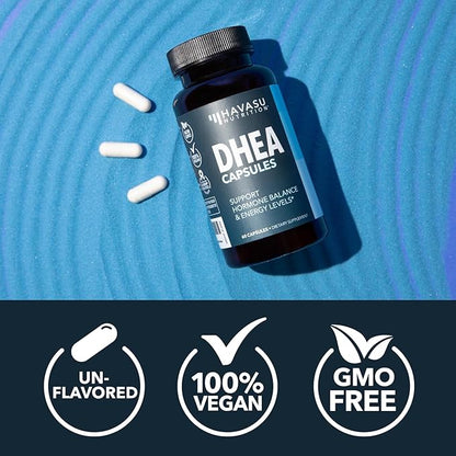 DHEA 50mg Supplement for Hormone Balance - Supports Energy for Men and Women - Dehydroepiandrosterone Capsules for Mood, Aging & Daily Vitality - Non-GMO, Vegan - 60 Capsules, 2-Month Supply