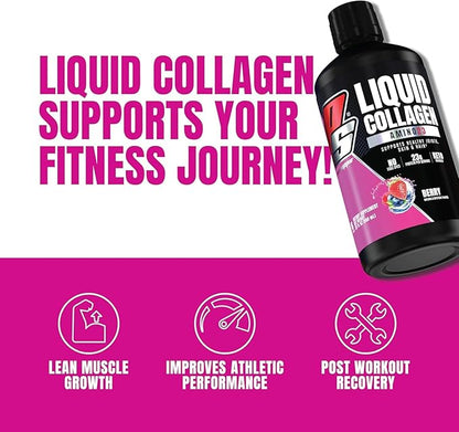 PROSUPPS Amino23 Liquid Collagen Shots, Berry - Collagen Peptide Post Workout Supplement Supports Healthy Aging, Joints, Skin & Hair - Gluten-Free & Zero Sugar - 16 Servings