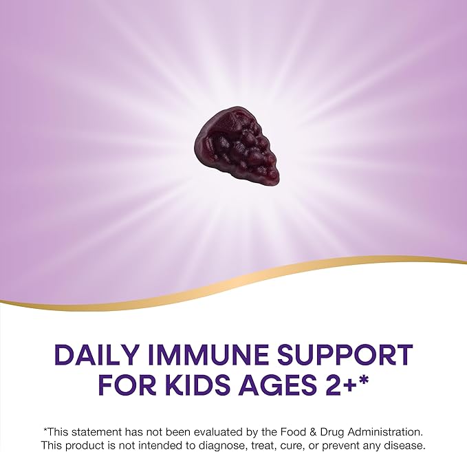Nature's Way Sambucus Zero Sugar Immune Gummies for Kids, Daily Immune Support*, Black Elderberry Extract, Vitamin C, Zinc, No Sugar Alcohols, Plant-Based Sweeteners, 70 Gummies