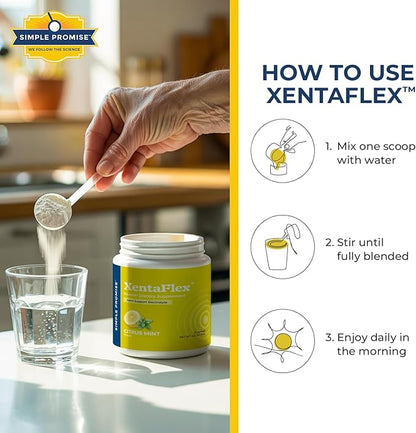Simple Promise XentaFlex - Joint Support Electrolyte Powder with AquaLOX Boswellia & Potassium - Supports Hydration and Mobility -Joint Supplement for Men & Women - 30 Servings - Citrus Mint Flavor