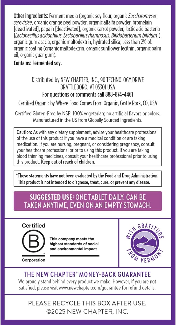 New Chapter Women's Multivitamin 40 plus for Energy, Healthy Aging + Immune Support with 20+ Nutrients -- Every Woman's One Daily 40+, Gentle on the Stomach, 48 Count