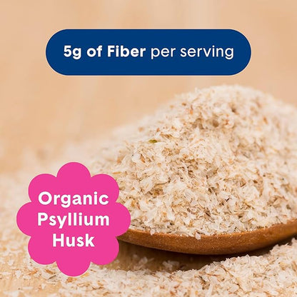 Bellway Super Fiber Powder + Fruit, Sugar Free Organic Psyllium Husk Powder Fiber Supplement for Regularity, Bloating Relief & Gut Health, Non-GMO, Plant-Based, Mixed Berry (50 Servings)