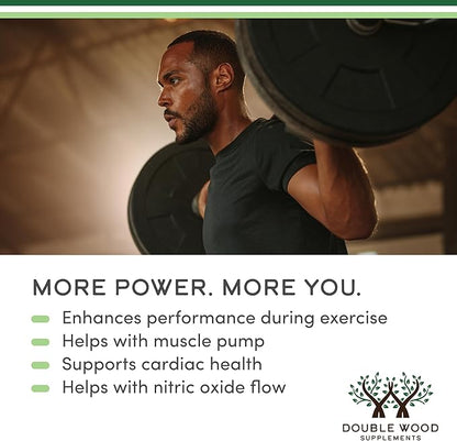 Nitric Oxide Supplement (Stim Free Pre Workout) - Nitric Oxide Booster with Nitrosigine, L Arginine, and L Citrulline (Clinically Studied to Boost No2 Nitric Oxide Flow) 180 Capsules by Double Wood