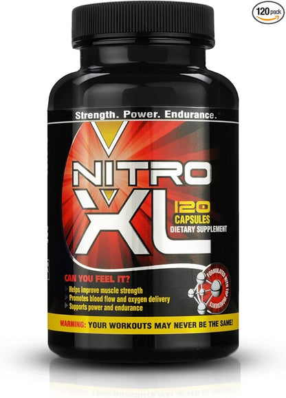 | Nitric Oxide Bodybuilding Supplement – with L-Arginine | Build Muscle Mass – Get Ripped – Boost Performance – Increase Endurance & Stamina – Intensify Your Workout | 120 caps