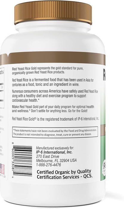 600 mg of Organic Red Yeast Rice - IP6 International - 240 Veg Caps