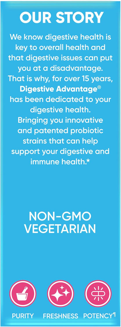 Digestive Enzyme and Probiotic Capsule- Digestive Advantage 32 Capsules, Survives 100x Better than regular 50 billion CFU, Breaks down food, helps prevent gas