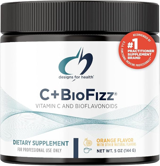 Designs for Health C+BioFizz Fizzy Vitamin C Drink Powder High Potency Powder with Bioflavonoids - Immune + Antioxidant Support - Vegan (36 Servings / 144g)