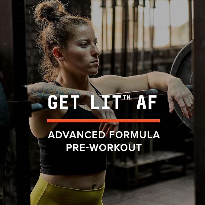 BEYOND RAW LIT Advanced Pre Workout Formula, Lemon Ice, for Energy, Focus, Endurance, Pumps, with 300mg Rapid and Targeted Release Caffeine, Creatine, Betaine, Beta Alanine, Taurine, 20 Servings