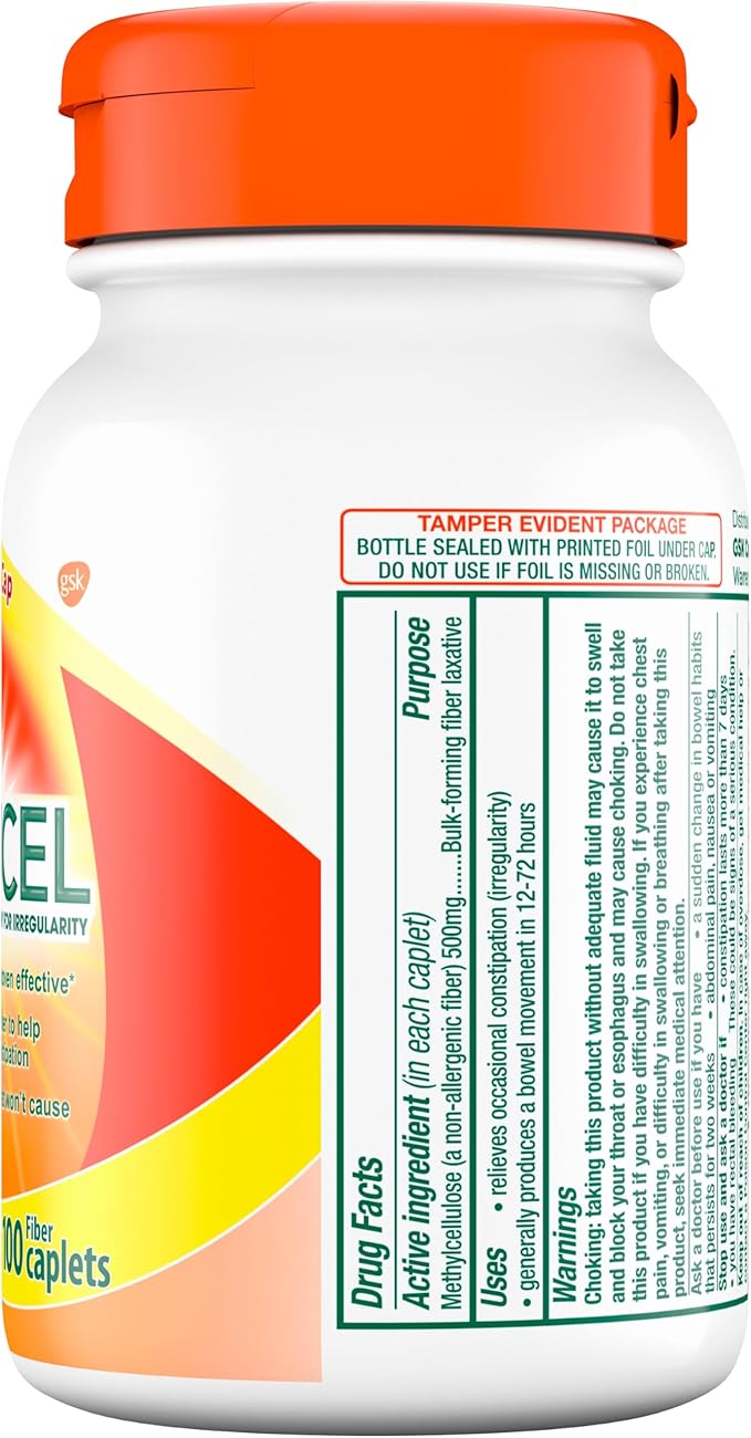 Citrucel Caplets Fiber Therapy for Occasional Constipation Relief, 100 count
